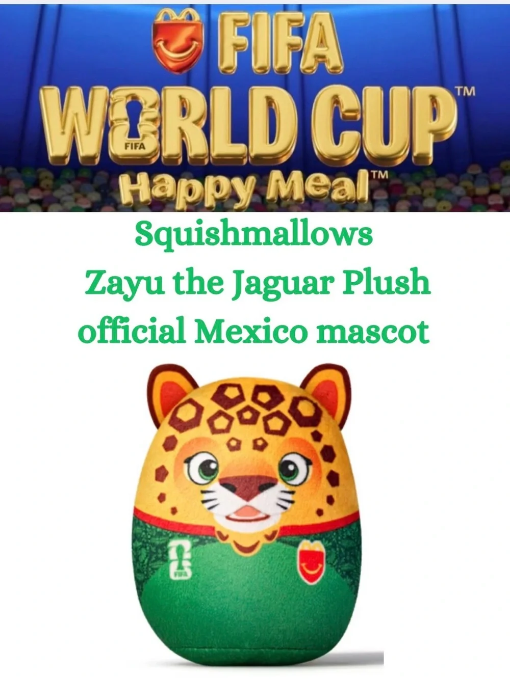 McDonald’s FIFA World Cup 2026 Zayu the Jaguar Squishmallows Plush #4 – New